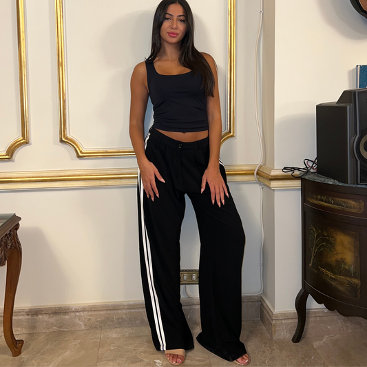 Elevate Your Wardrobe with Maron’s Black Striped Pants
