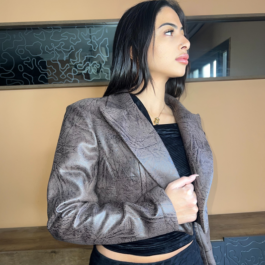 The Maron Trendy Textured Leather Blazer: A Wardrobe Essential