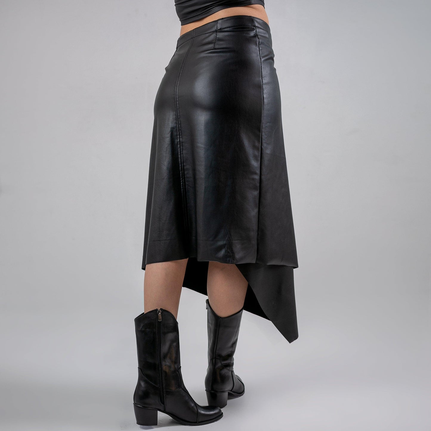 Faux leather wrap skirt - Maron