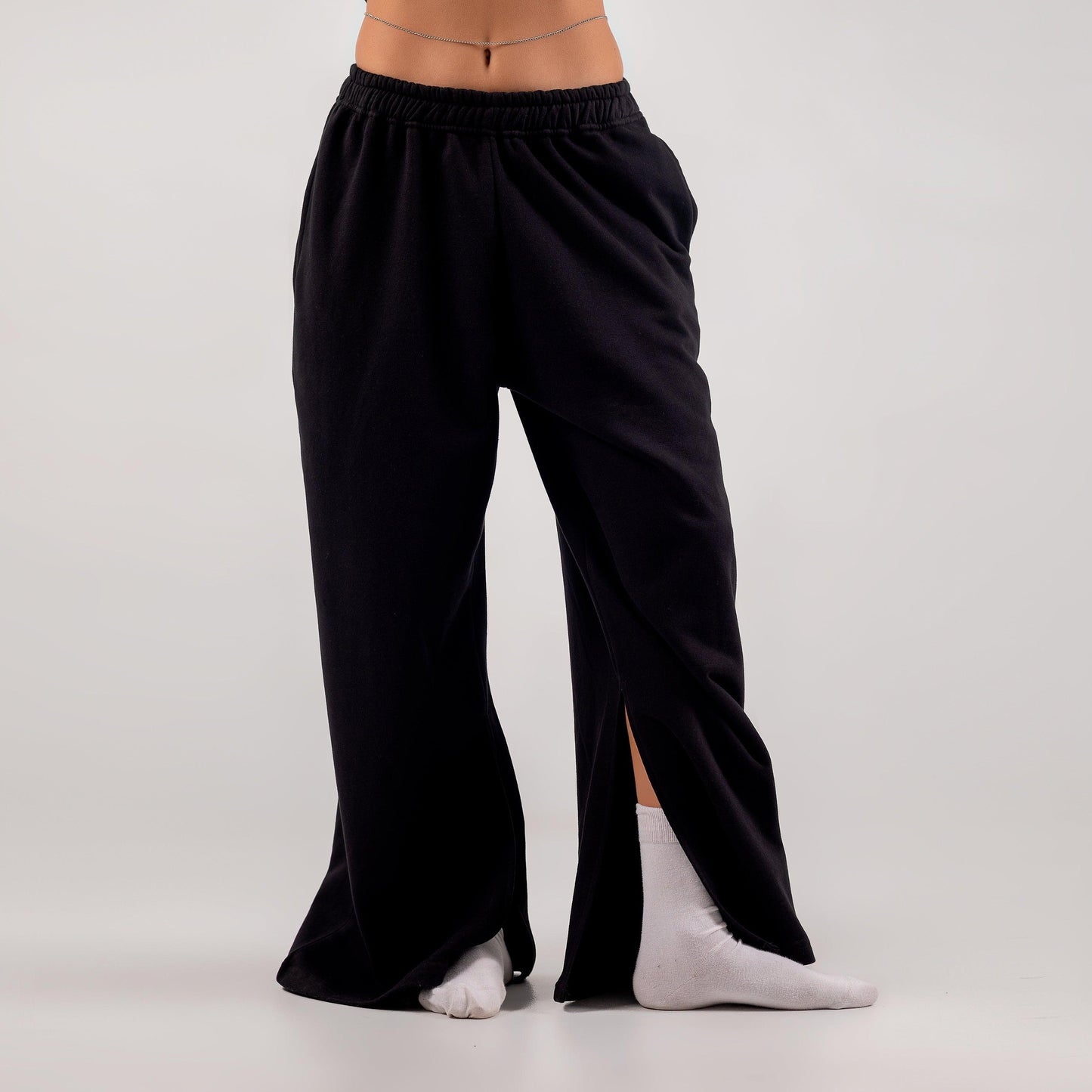 Wide leg pants with slit - Maron
