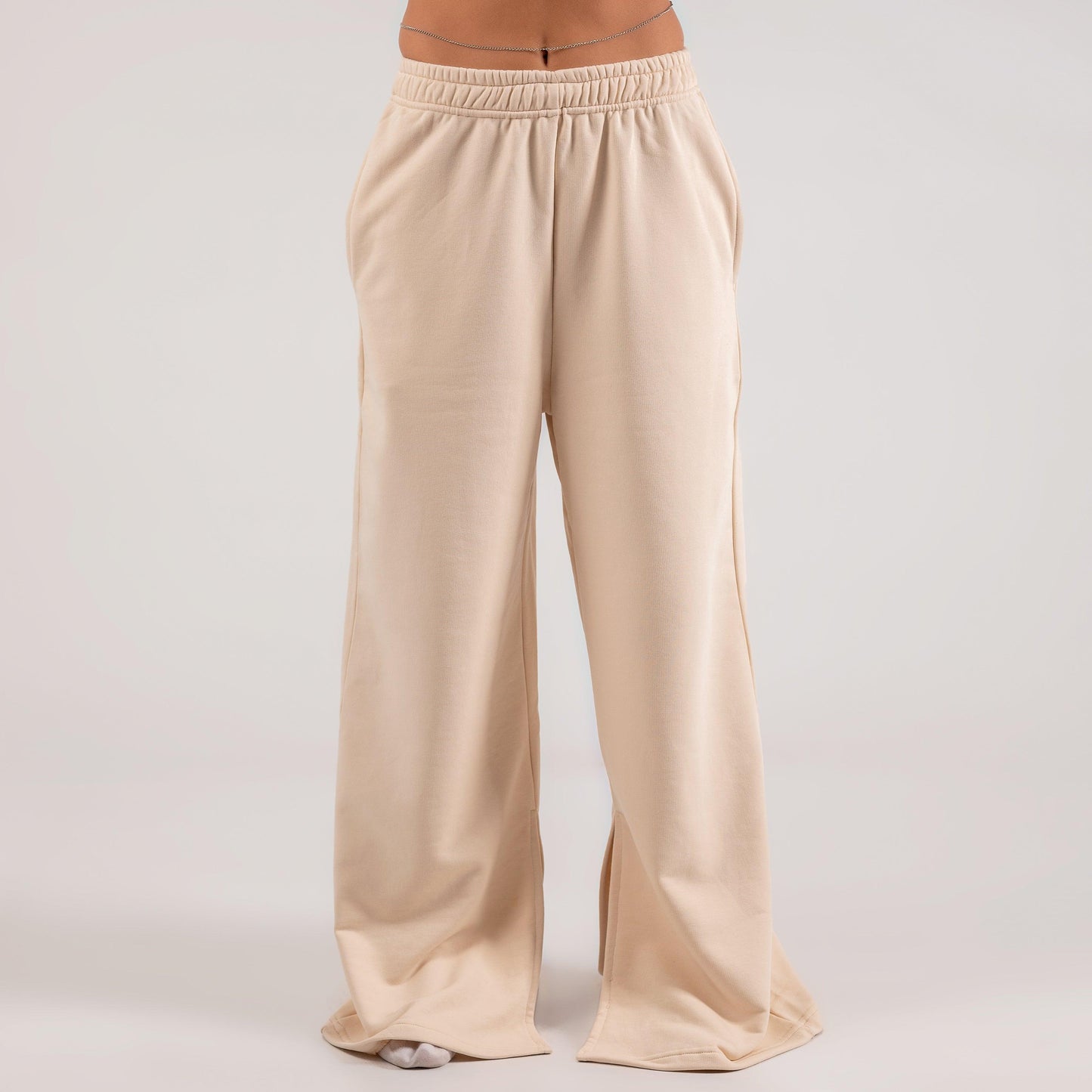 Wide leg pants with slit - Maron