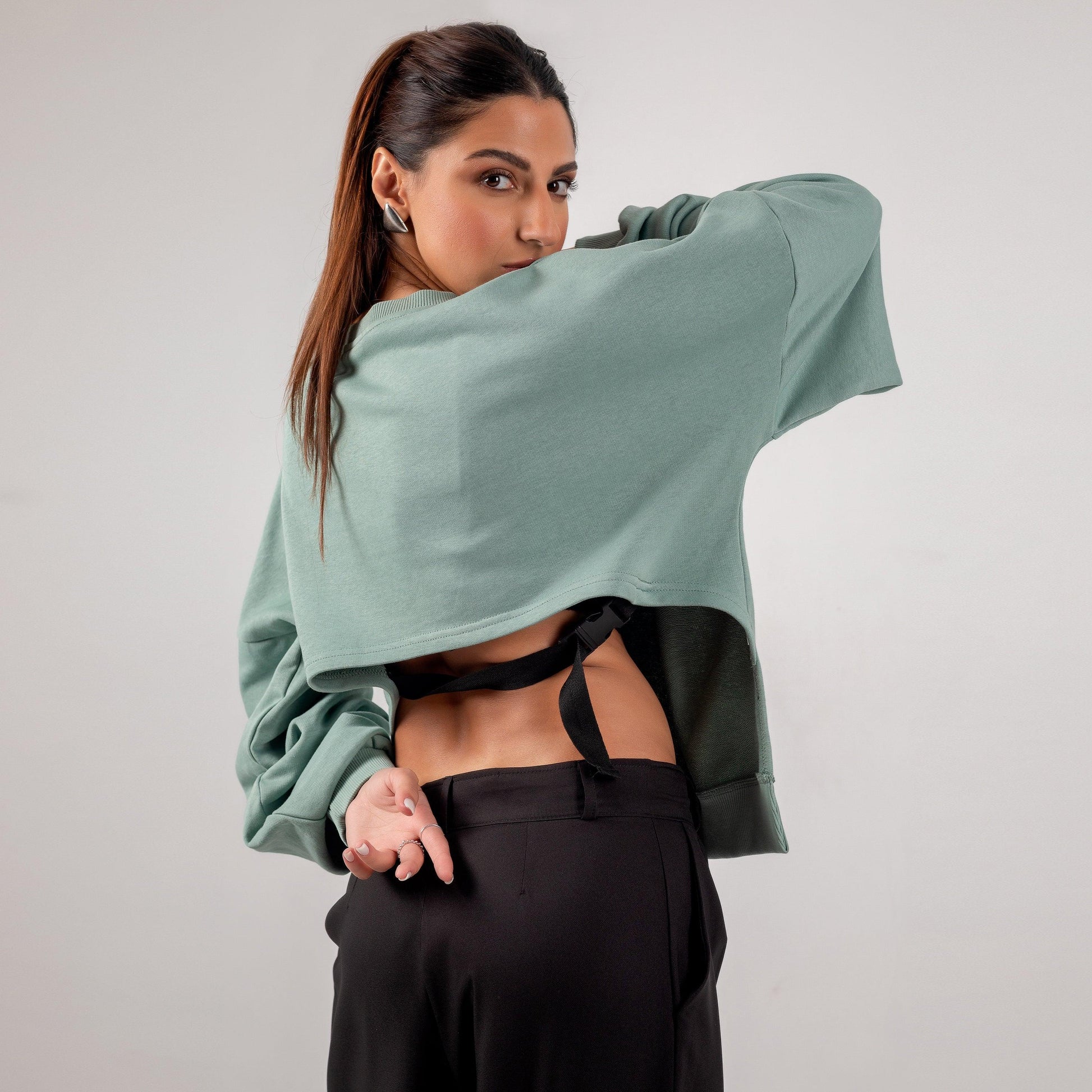 Tie-back sweatshirt - Maron