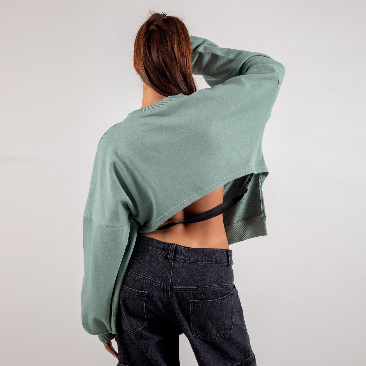 Tie-back sweatshirt - Maron