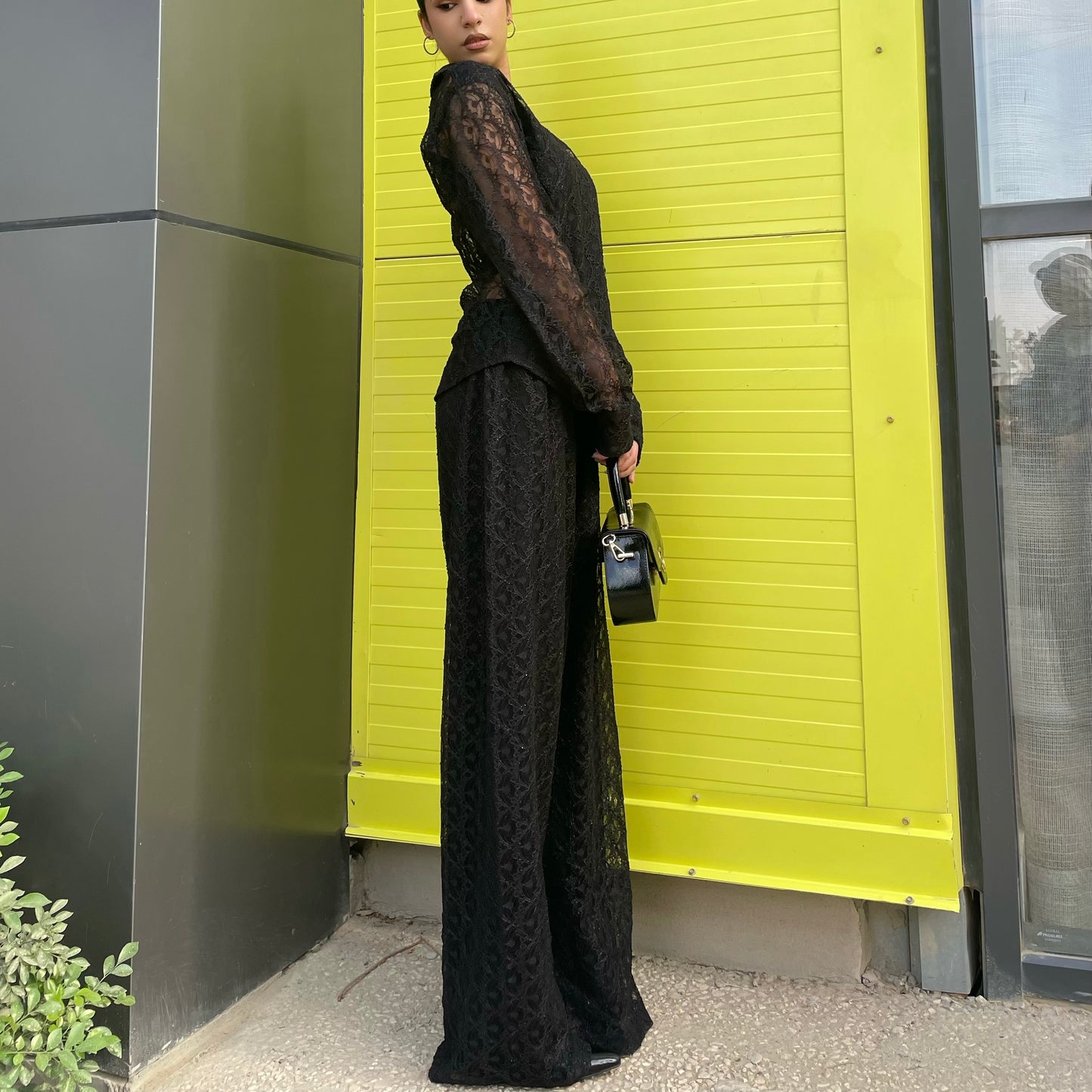 Lined Lace Wide Leg Pants