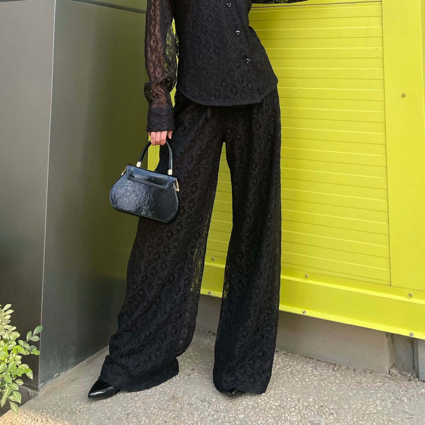 Lined Lace Wide Leg Pants