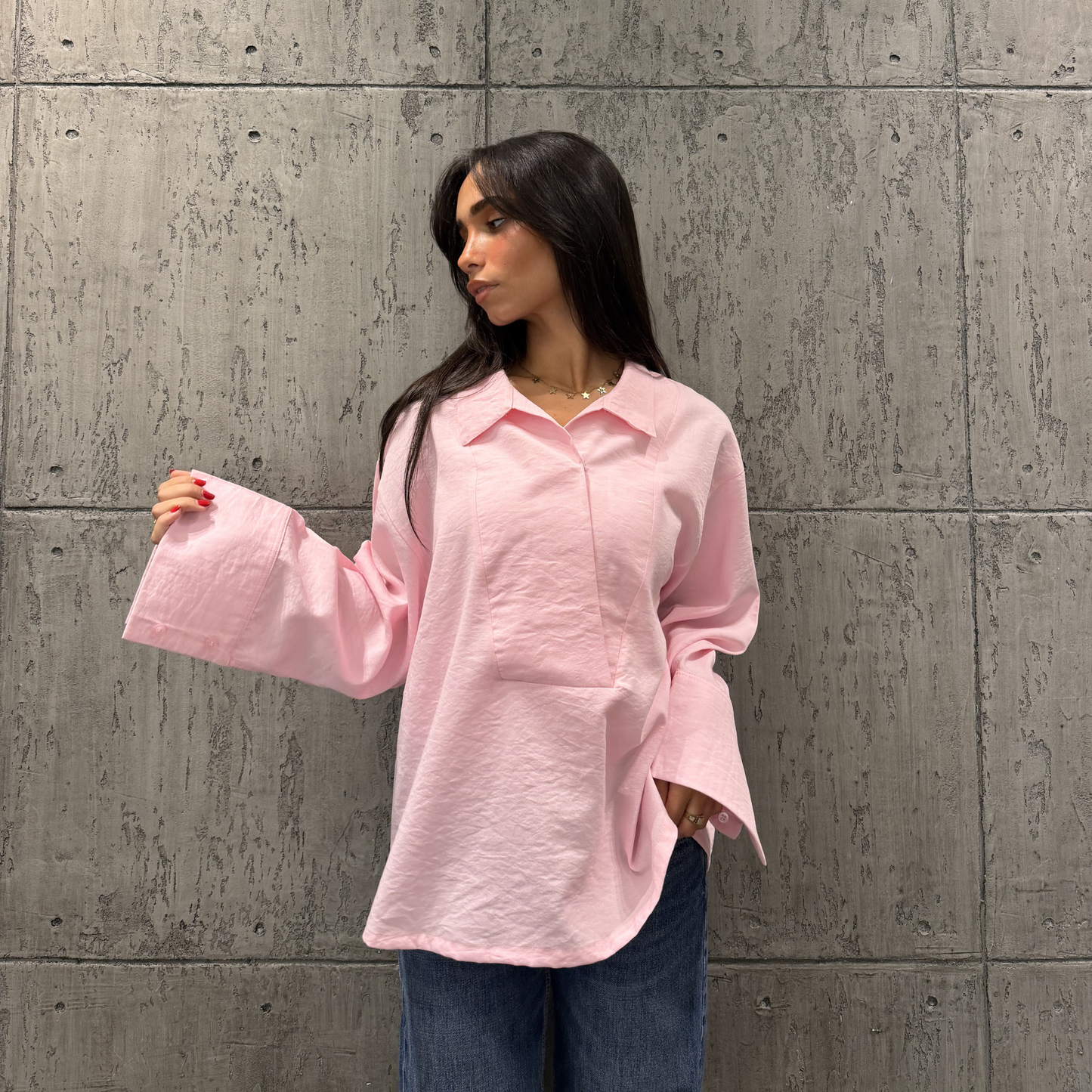Pink Basic Linen Shirt