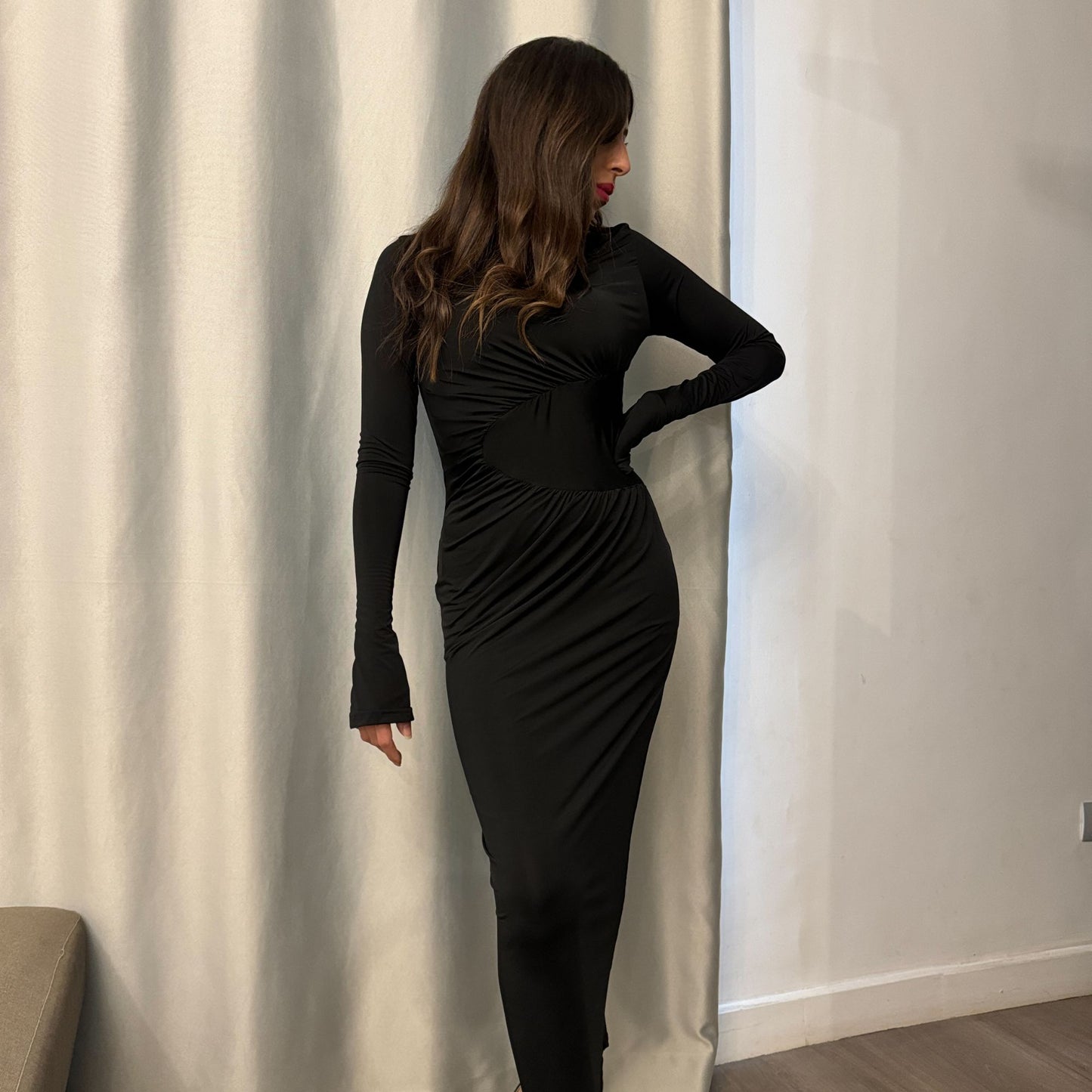 Gathered bodycon dress