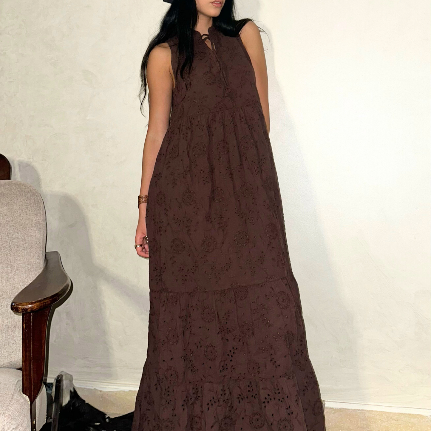 Chocolate brown Maxi boho dress
