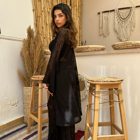 Black see-through summer cardigan