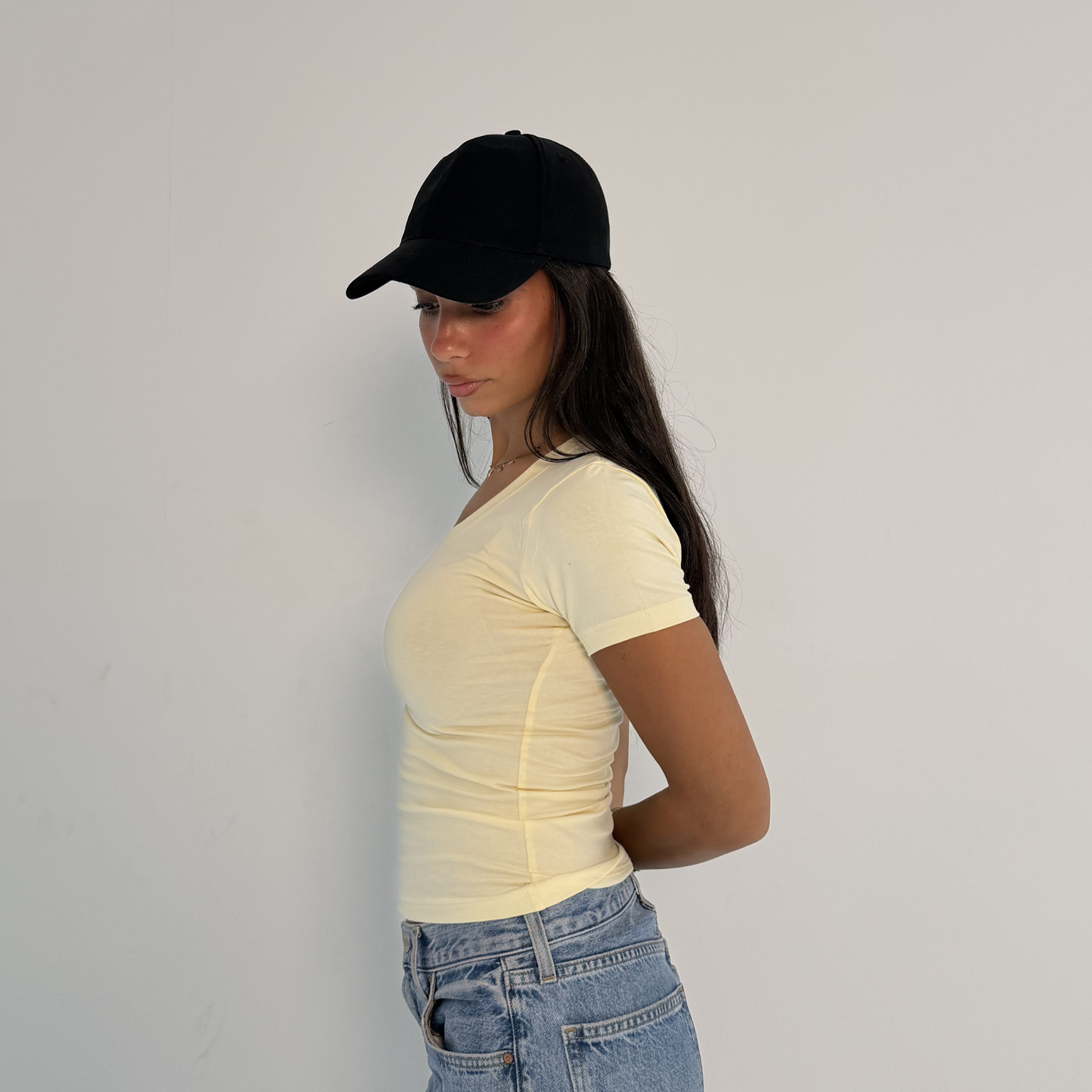Butter Yellow V-Neck Short Sleeves Top