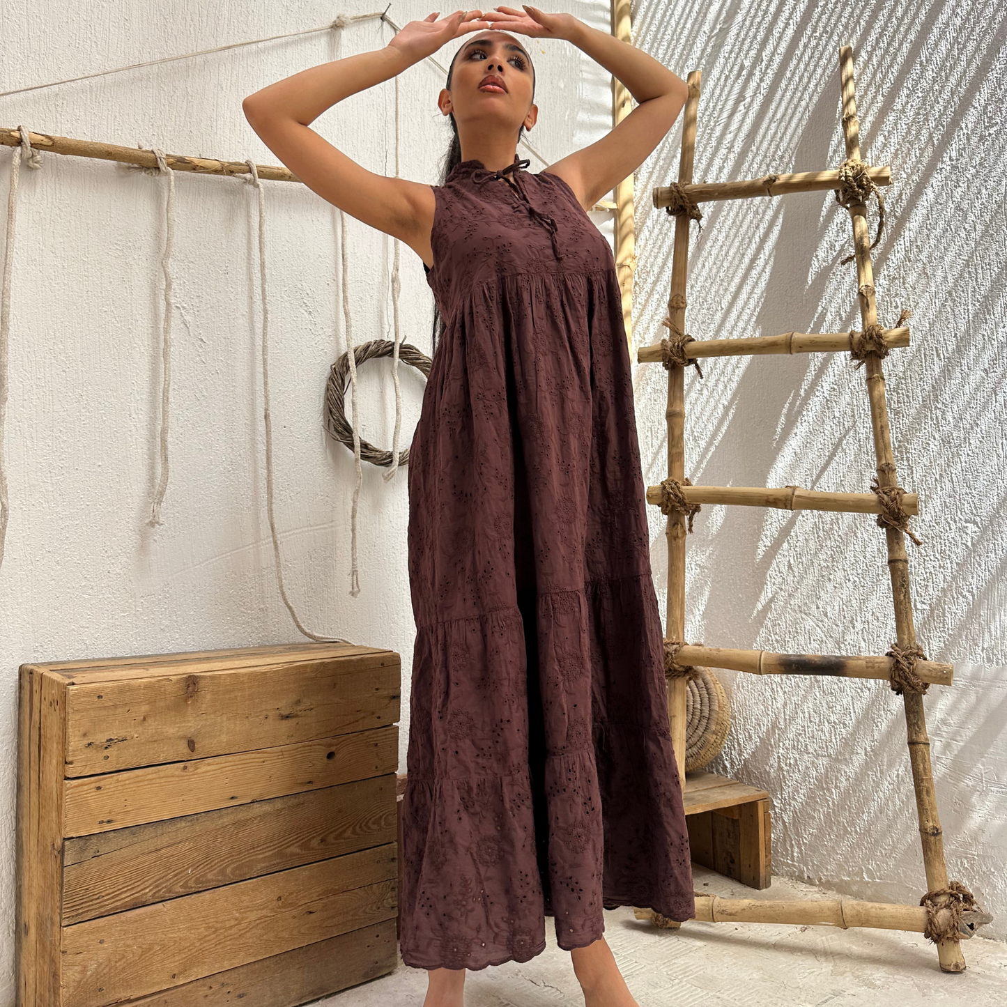 Chocolate brown Maxi boho dress