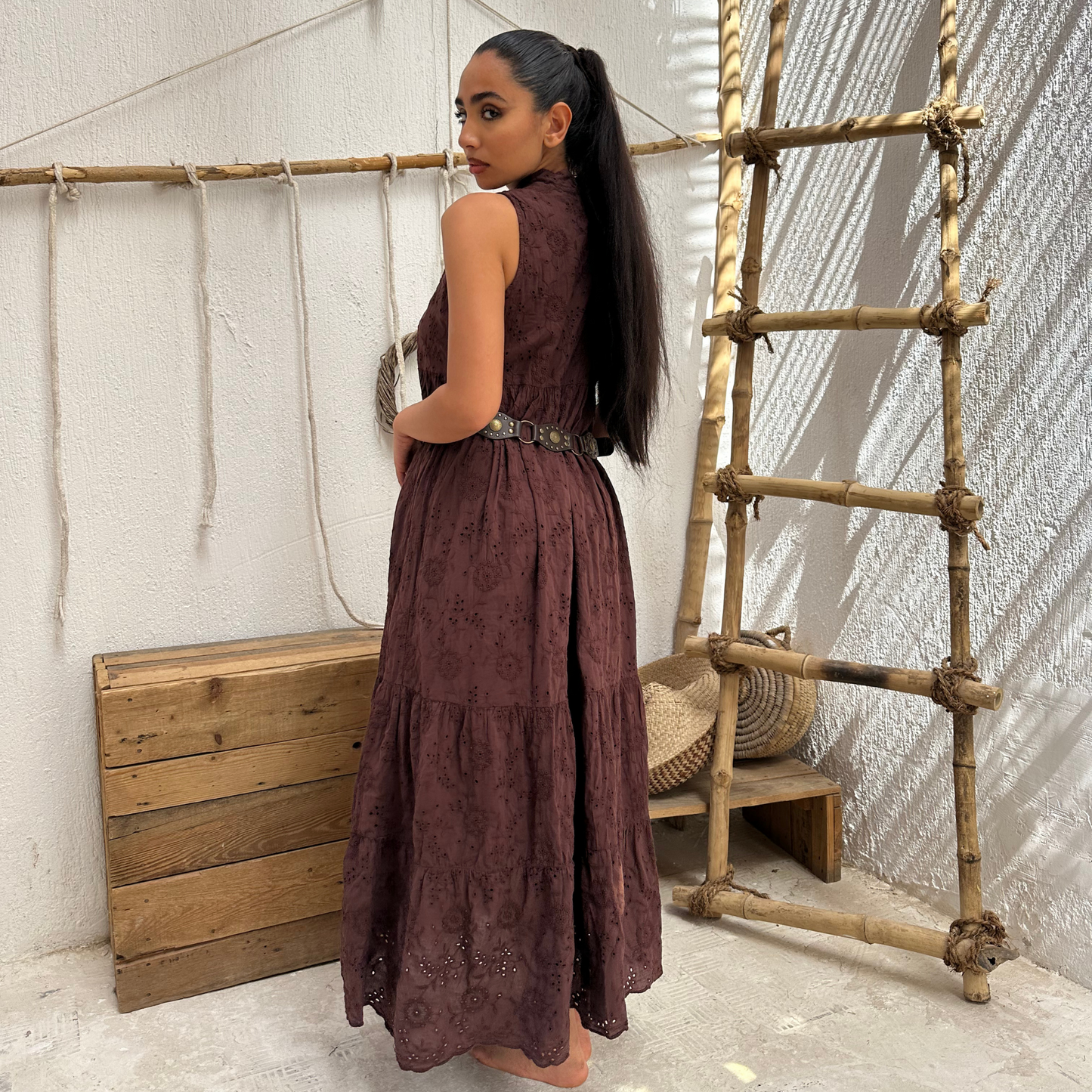 Chocolate brown Maxi boho dress