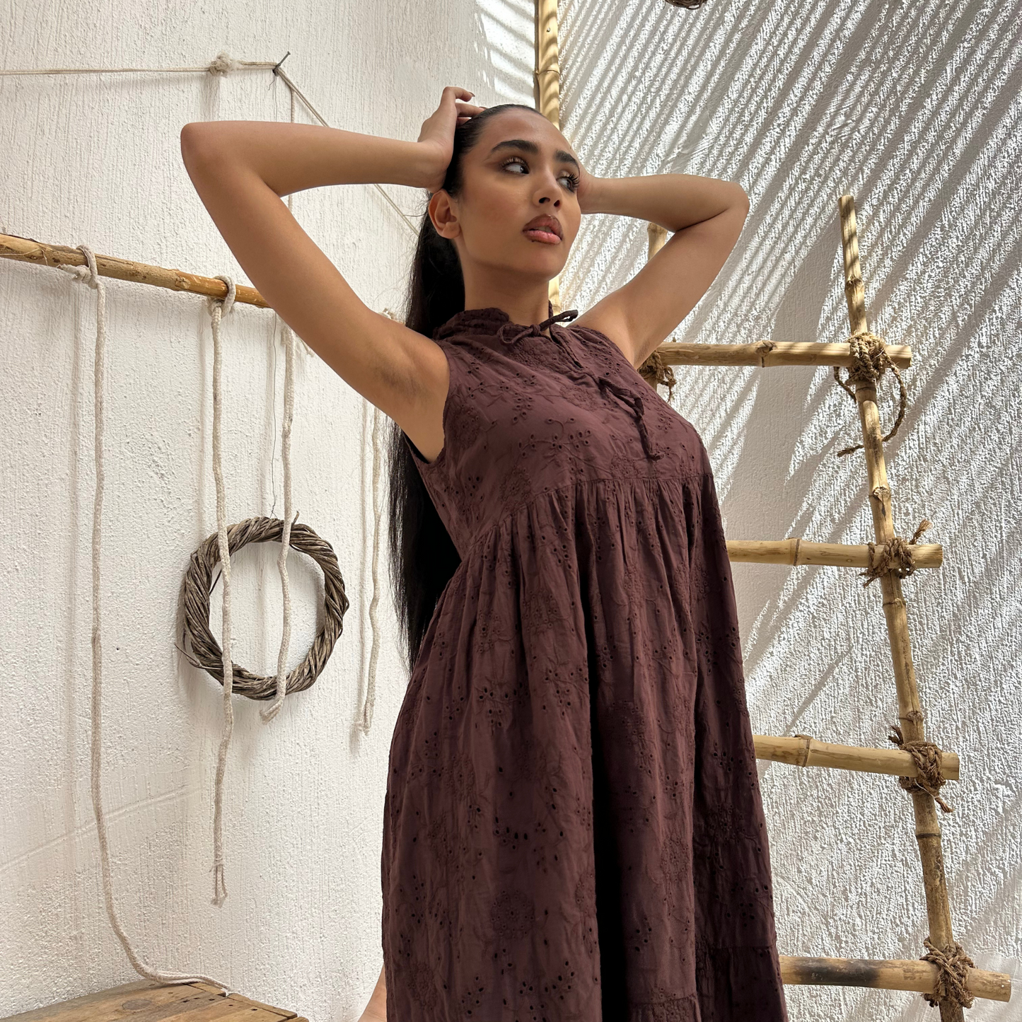 Chocolate brown Maxi boho dress