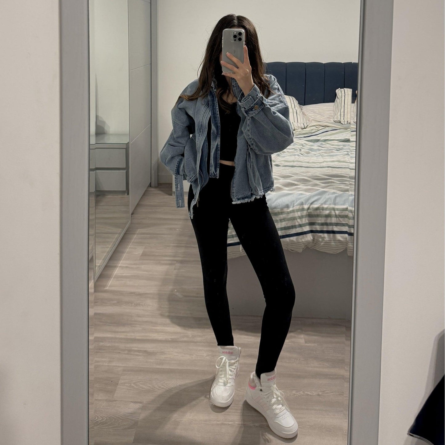 Oversized denim jacket - Maron