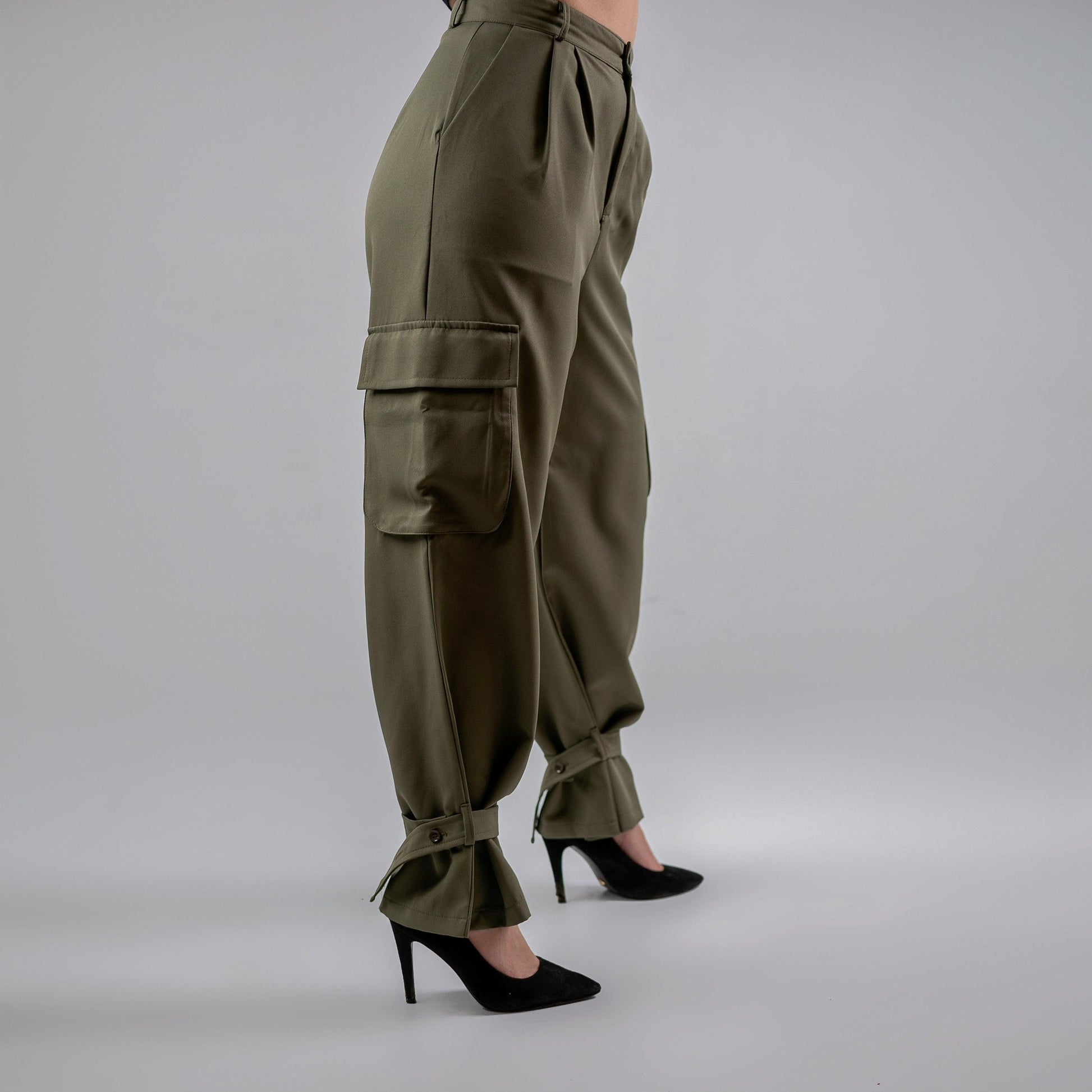 Ankle strap pants - Maron