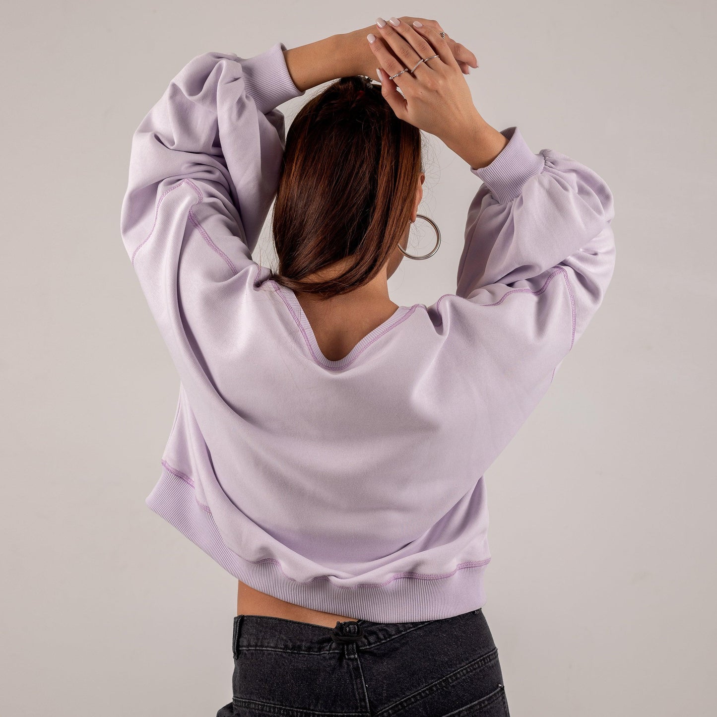 Oversized reverse seam sweatshirt - Maron