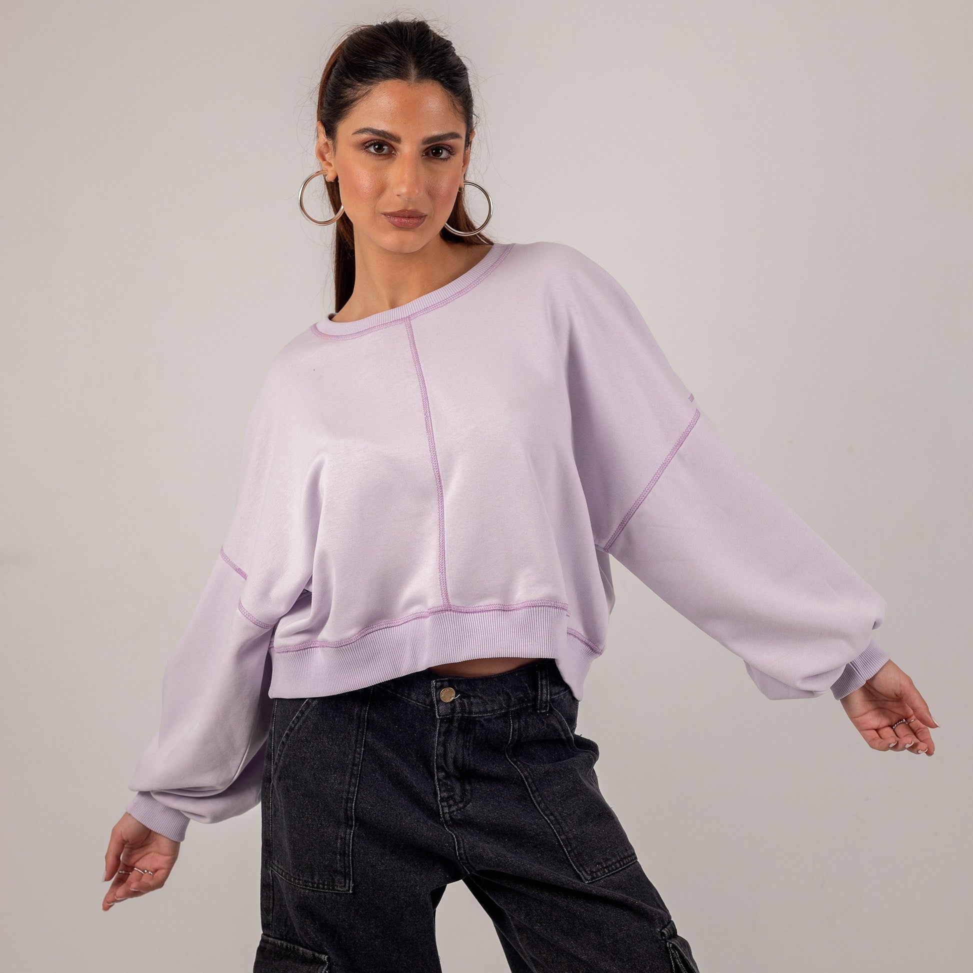 Oversized reverse seam sweatshirt - Maron