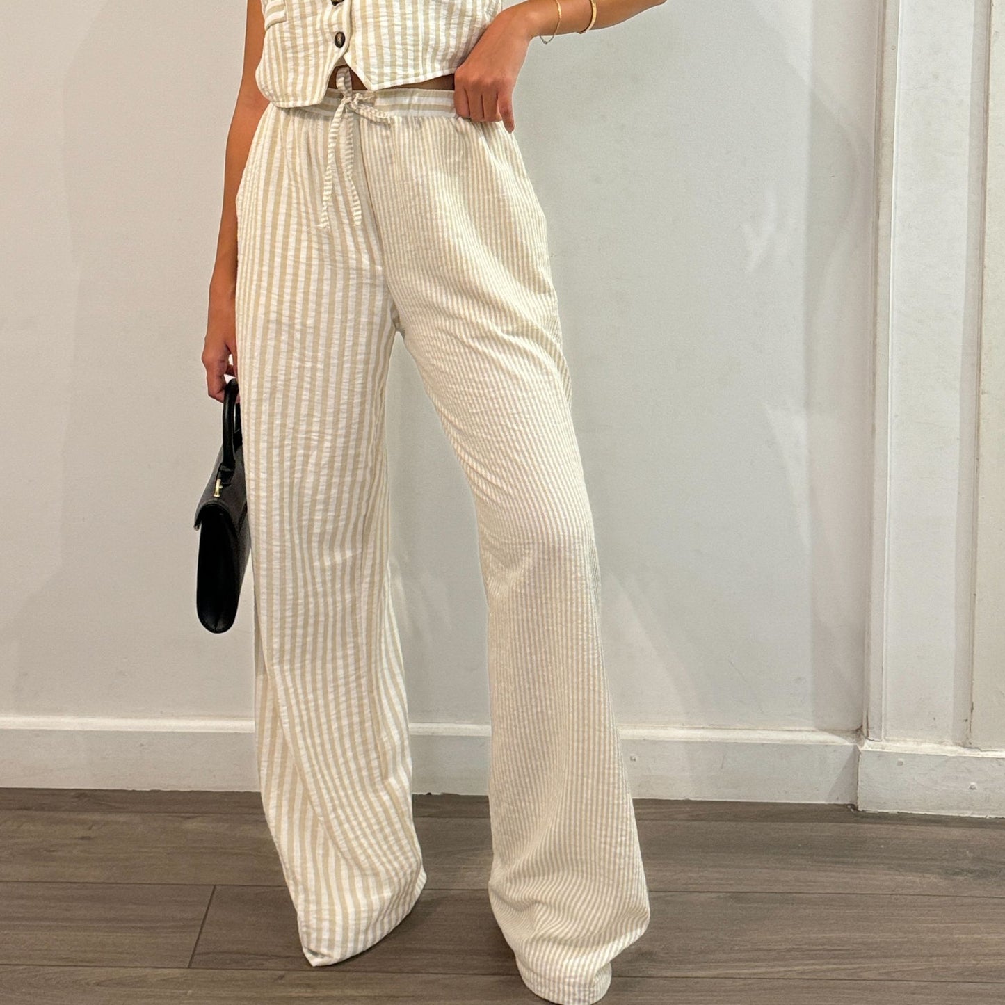 Stripped linen pants