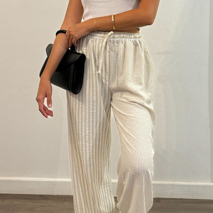 Stripped linen pants