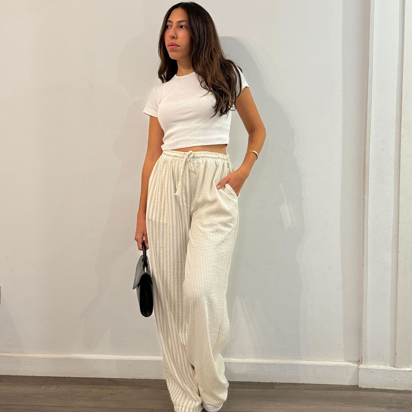 Stripped linen pants