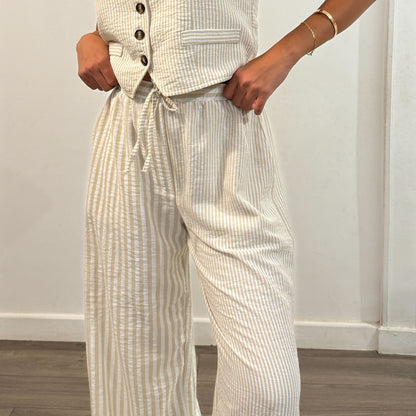 Stripped linen pants