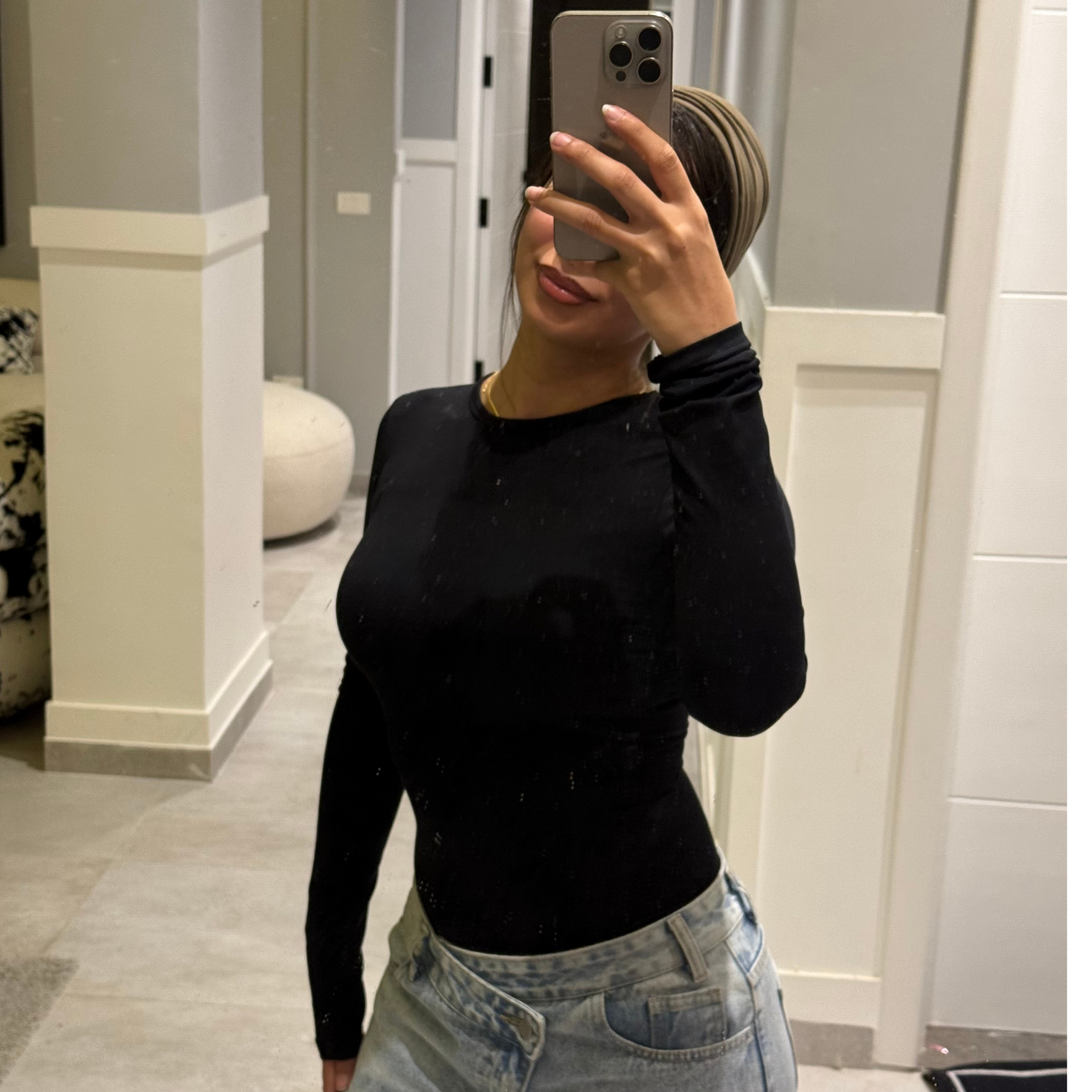 Black basic Long Sleeve Top