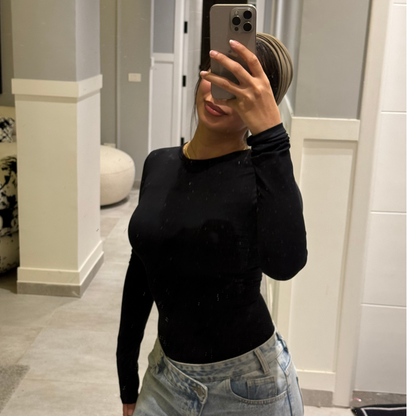 Black basic Long Sleeve Top