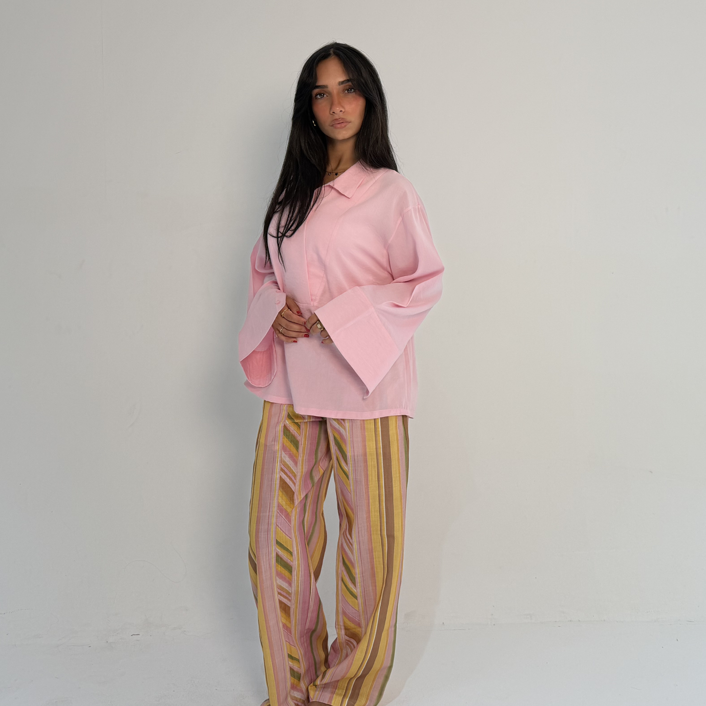 Pink Basic Linen Shirt