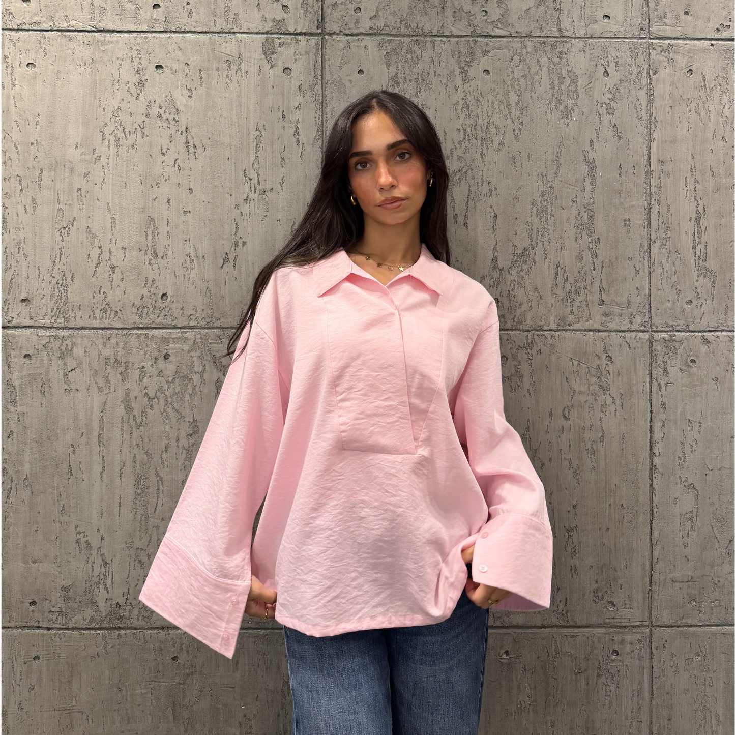 Pink Basic Linen Shirt