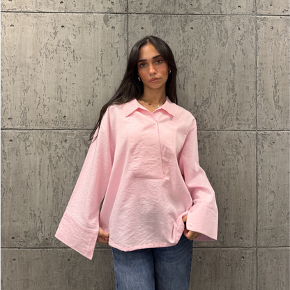 Pink Basic Linen Shirt