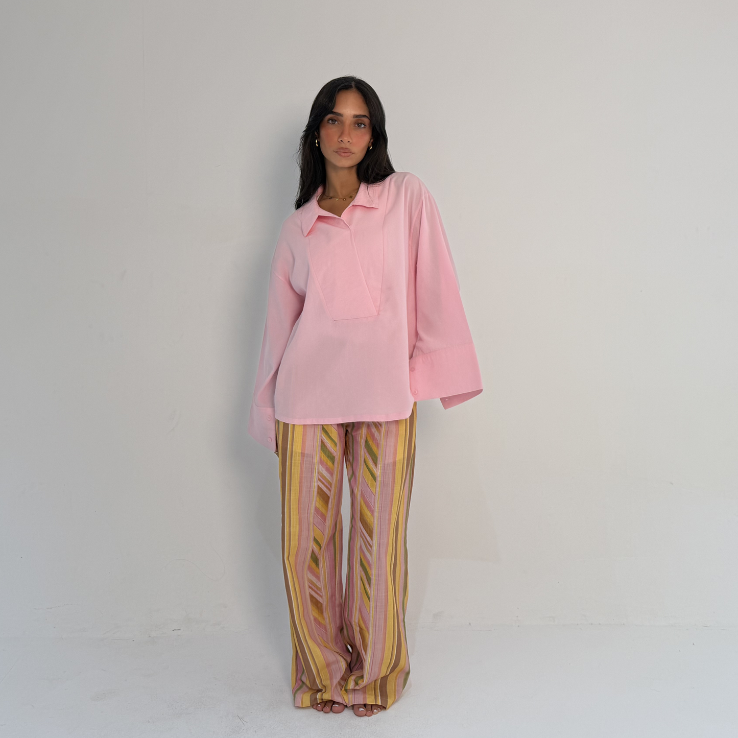 Pink Basic Linen Shirt