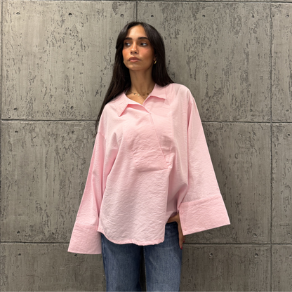 Pink Basic Linen Shirt