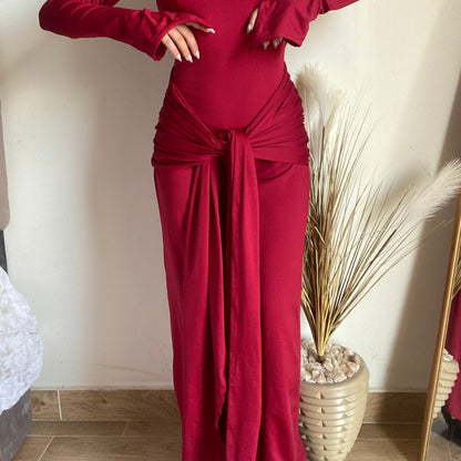 Long sleeves Twisted Maxi-dress