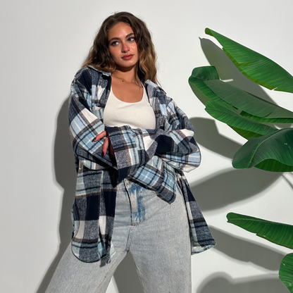 Winter Blue Shades Plaid Shirt