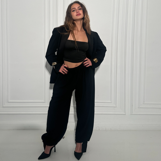 Ankle-tie palazzo pants