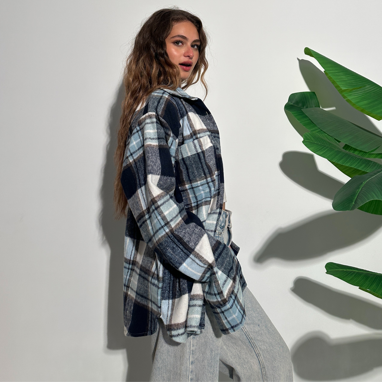 Winter Blue Shades Plaid Shirt