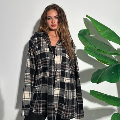 Winter Shades of Grey Plaid Shirt