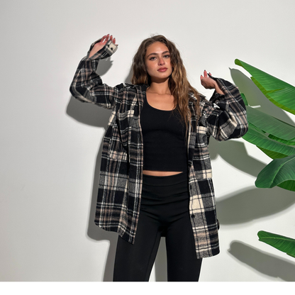 Winter Shades of Grey Plaid Shirt