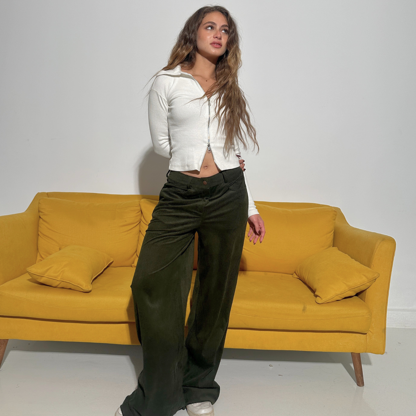 Olive Corduroy Pants