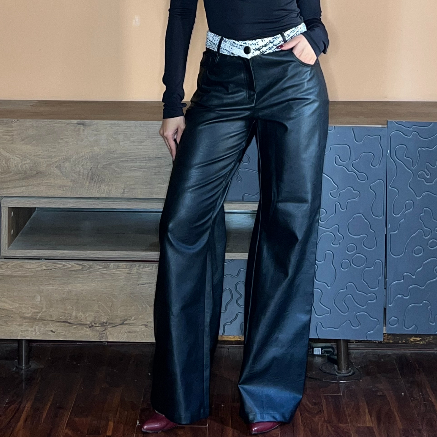 Black Faux Leather pants