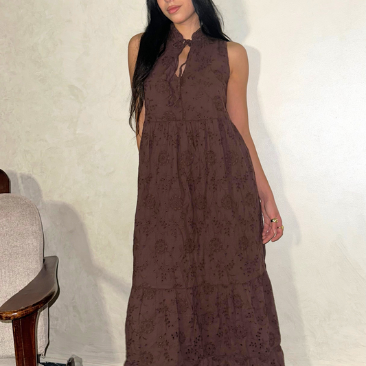 Chocolate brown Maxi boho dress