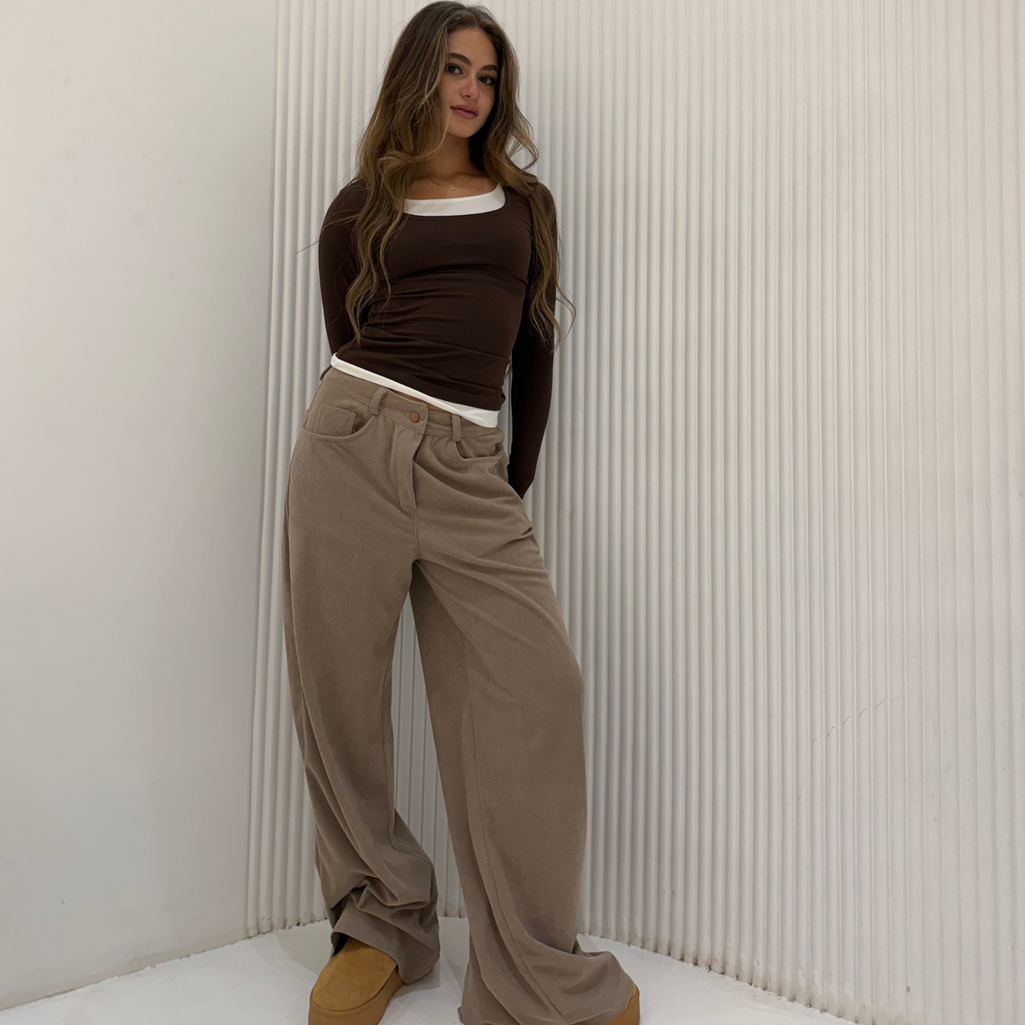 Beige Corduory Pants