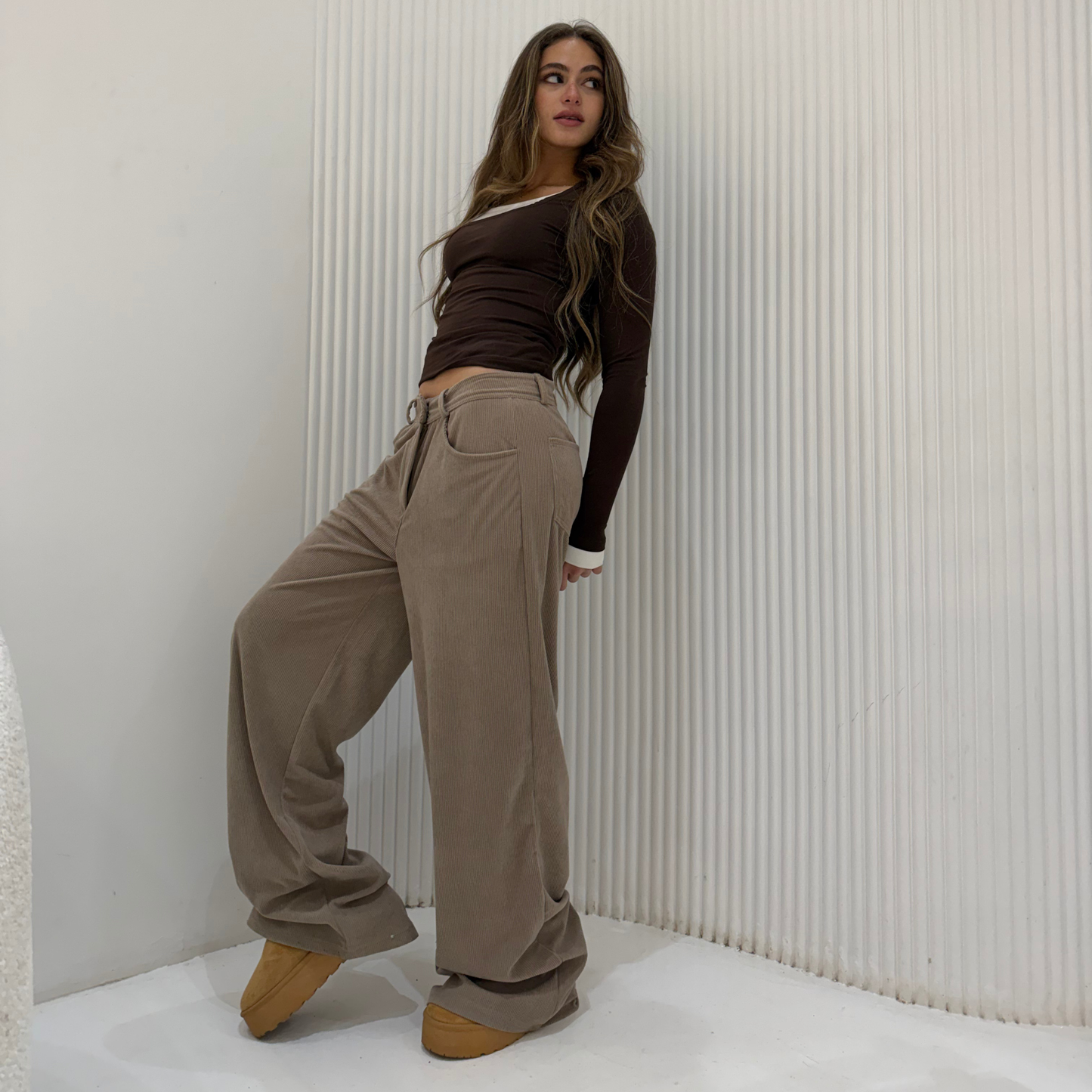 Beige Corduory Pants