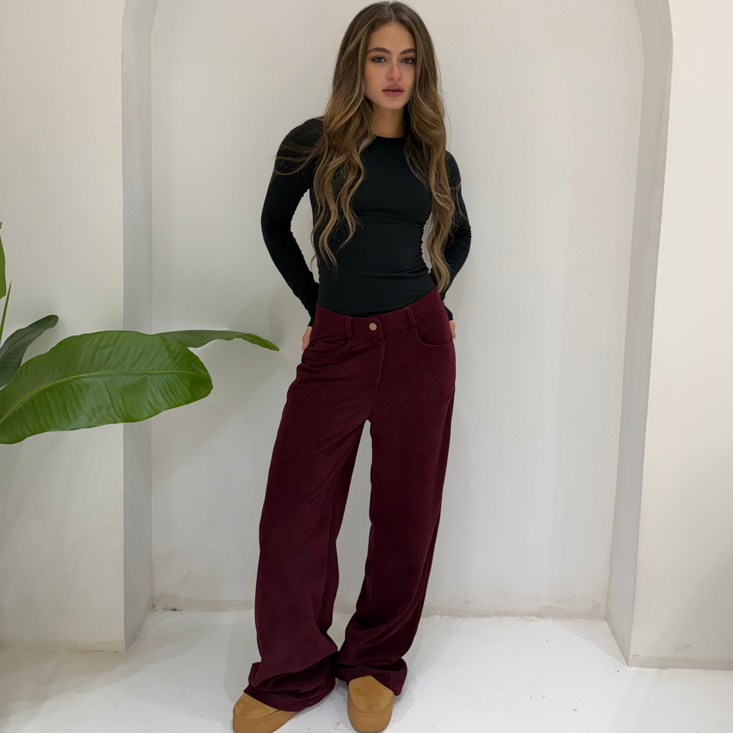 Burgundy Corduory Pants