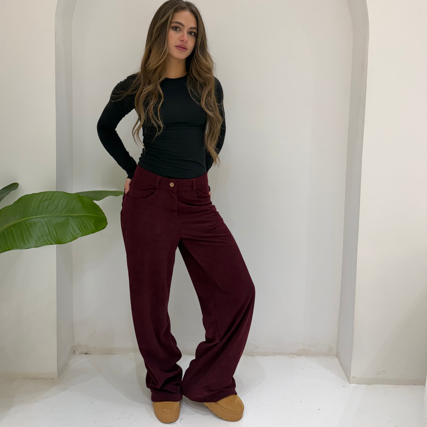 Burgundy Corduory Pants