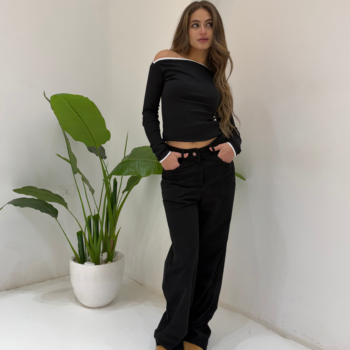 Black Corduory Pants