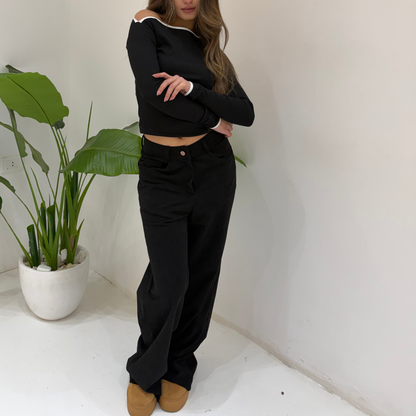 Black Corduory Pants