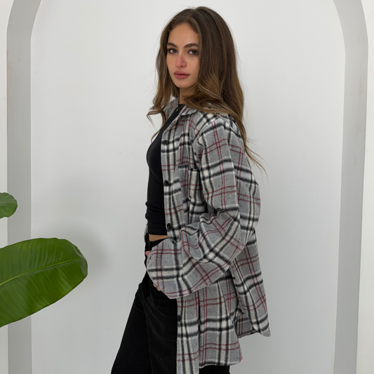 Light Grey Plaid Shirt