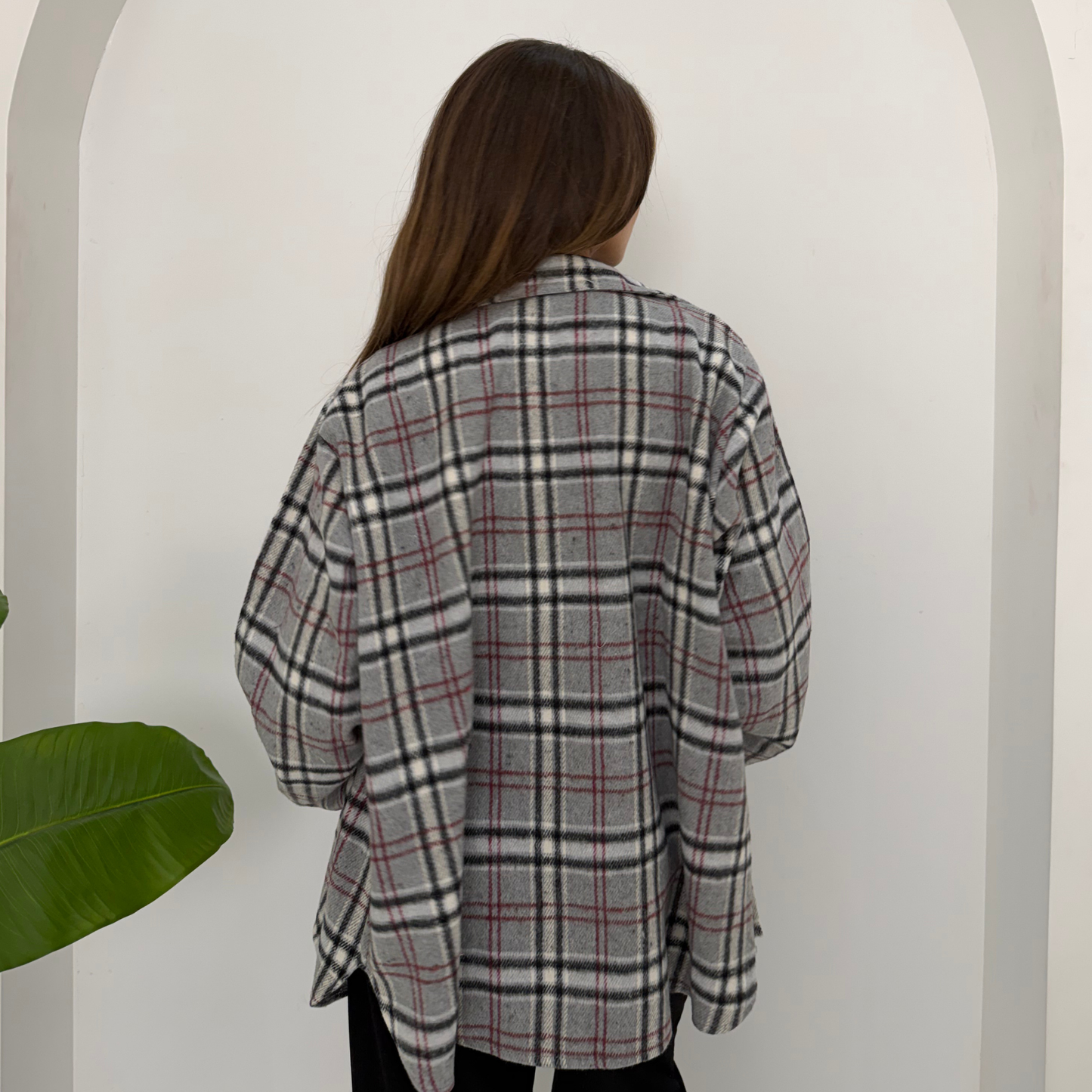 Light Grey Plaid Shirt