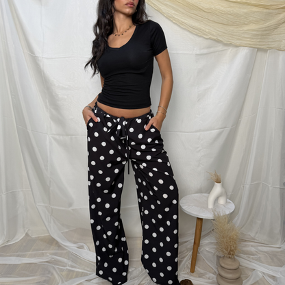 Wide leg Polka Pants